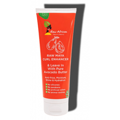RAW AFRICAN RAW MAYA CURL ENHANCER LEAVE IN WITH PURE AVOCADO BUTTER ANTI-FRIZZ & HAIR MOISTURIZER 250 GM